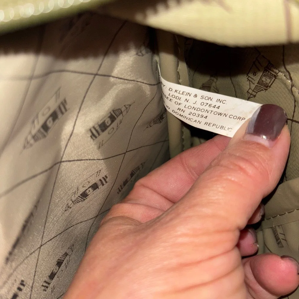 London Fog | Travel Bag Carry On Messenger Bag Khaki Tan Canvas Leather‎ Trim